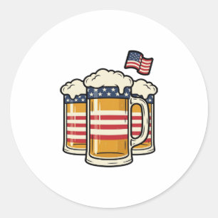 Adesivo Caneca de Cerveja Patriótica Design Vetorial Vinta