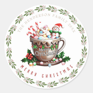 Adesivo Caneca de Natal Festivo de Aquarela Doces