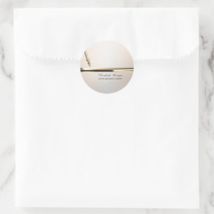 Adesivo Caneta Dourada com Faixa Luminosa para Notário