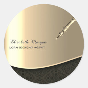 Adesivo Caneta Notarial de Luxo Profissional Dourada