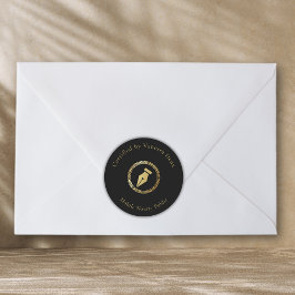 Adesivo Caneta Notícia Moderna Preta e Dourada Certificada