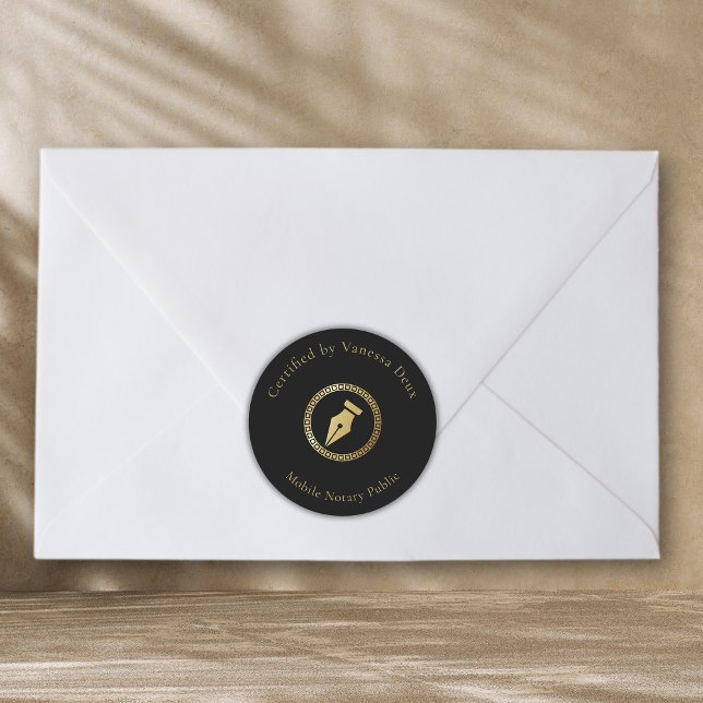 Adesivo Caneta Notícia Moderna Preta e Dourada Certificada (Criador carregado)