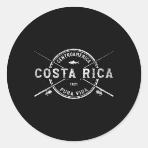 Adesivo Canhas de Pesca Cruzadas Vintage da Costa Rica 