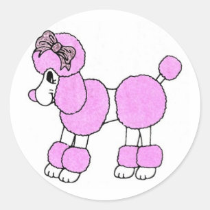 Adesivo Caniche cor-de-rosa