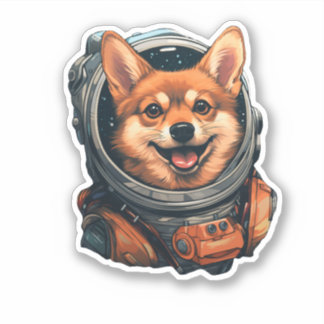 Adesivo Canina Astro Cão Shiba Inu Sticker