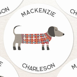 Adesivo Canino de Salsicha de Dachshund Personalizado