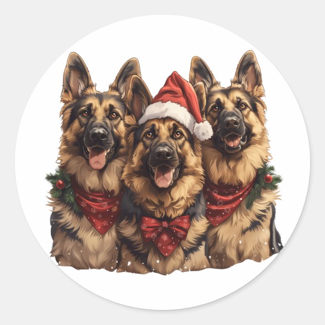 Adesivo Caninos de German shepherd de Natal (Frente)