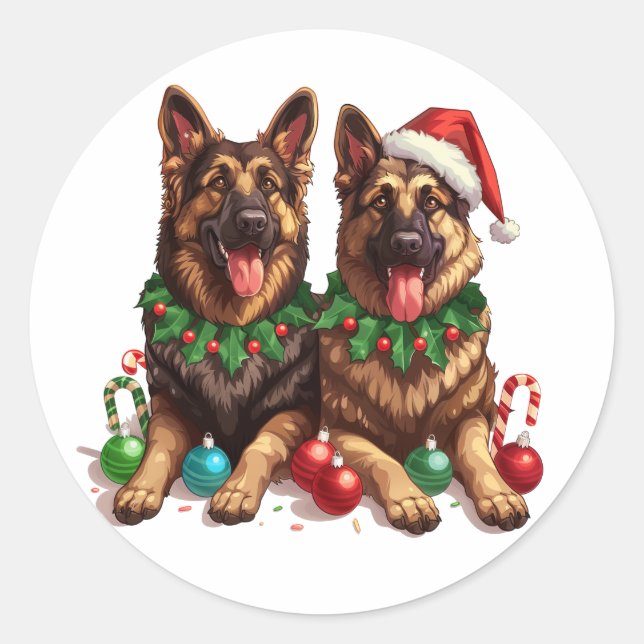 Adesivo Caninos de German shepherd de Natal (Frente)