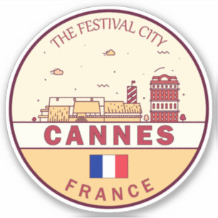 Adesivo Cannes France City Skyline Emblem