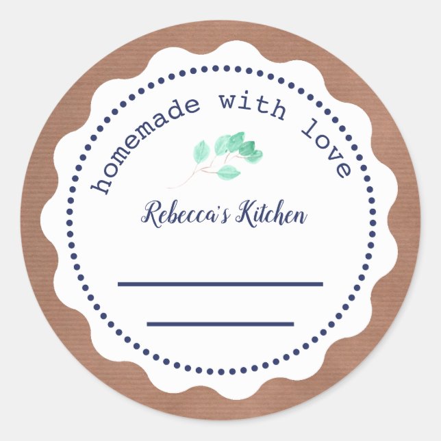 Adesivo Canning personalizada com emperramento | Homemada  (Frente)