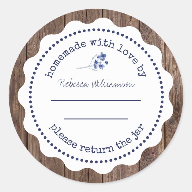 Adesivo Canning personalizada com emperramento | Homemade  (Frente)