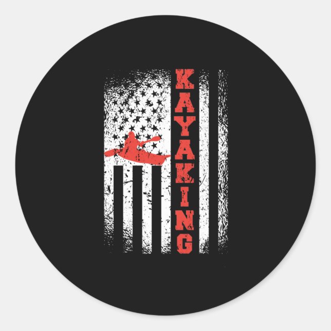 Adesivo Canoa Patriótica dos EUA Kayaking America Flag Kay (Frente)