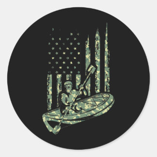 Adesivo Canoé Kayaker Camouflage EUA Bandeira do Esporte E