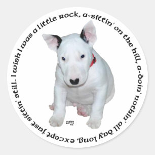 Adesivo Cantarolas de Filhote de Bull Terrier