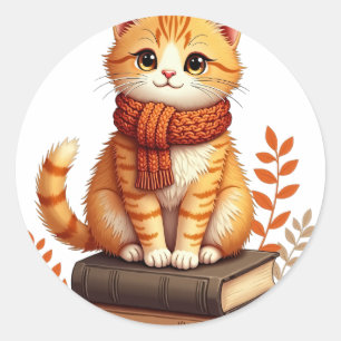 Adesivo Cantinho Aconchegante de Leitura do Gato - Arte em