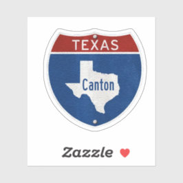 Adesivo Canton Texas Road Sign