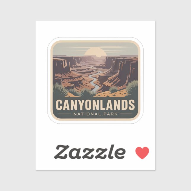 Adesivo Canyonlands National Park Emblema Retro (Folha)