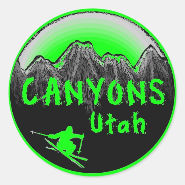 Adesivo Canyons Utah skier (Frente)