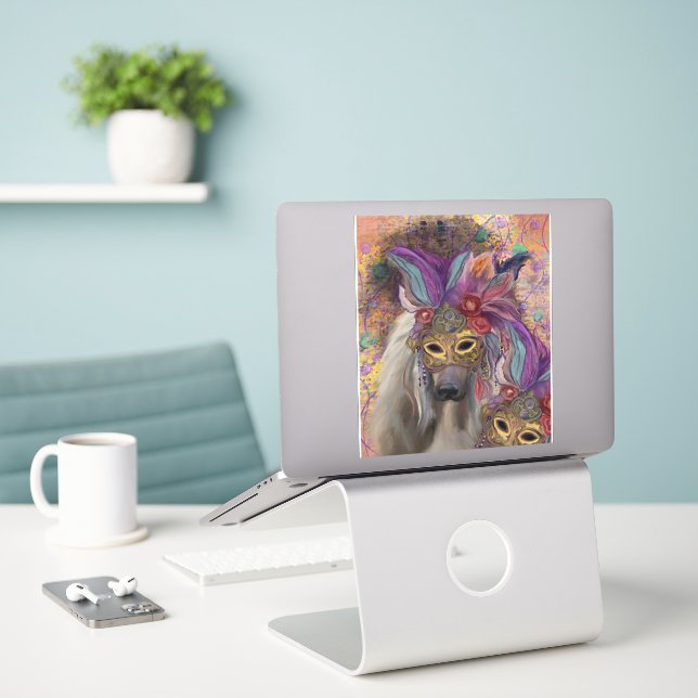 ADESIVO CÃO AFEGÃO (Laptop na mesa)