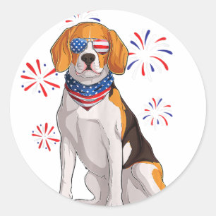 Adesivo cão-beagle americano bandeira dos eua amante do be