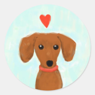 Adesivo Cão bonito do Wiener do amor   do Dachshund com