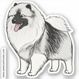 Adesivo Cão bonito dos desenhos animados do Keeshond que