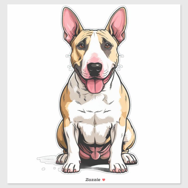 Adesivo Cão Bull Terrier Inglês (Folha)
