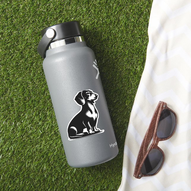 Adesivo Cão Caçador Clássico Cópia de Desenho de Dachshund (HydroFlask Insitu)
