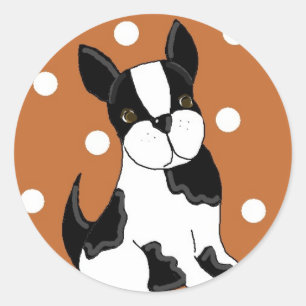 Adesivo Cão Cartoonista de Boston Terrier