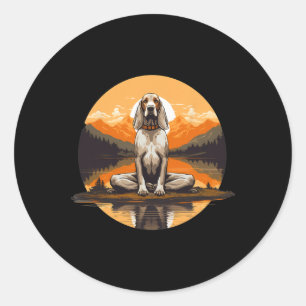 Adesivo Cão Coonhound Inglês Americano Meditação Yoga Home