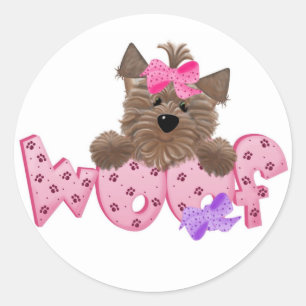 Adesivo Cão cor-de-rosa do Woof