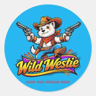 Adesivo Cão Cowboy Westie Selvagem Personalizado