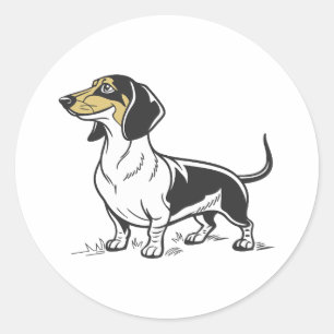 Adesivo Cão Dachshund em pé isolado