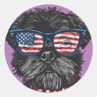 Adesivo Cão de 4 de julho americano