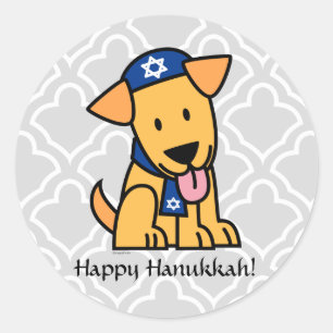 Adesivo Cão de filhote de cachorro judaico de Hanukkah
