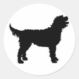 Adesivo Cão de Labradoodle (no preto)