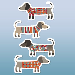 Adesivo Cão de linguiça de Dachshund Divertido