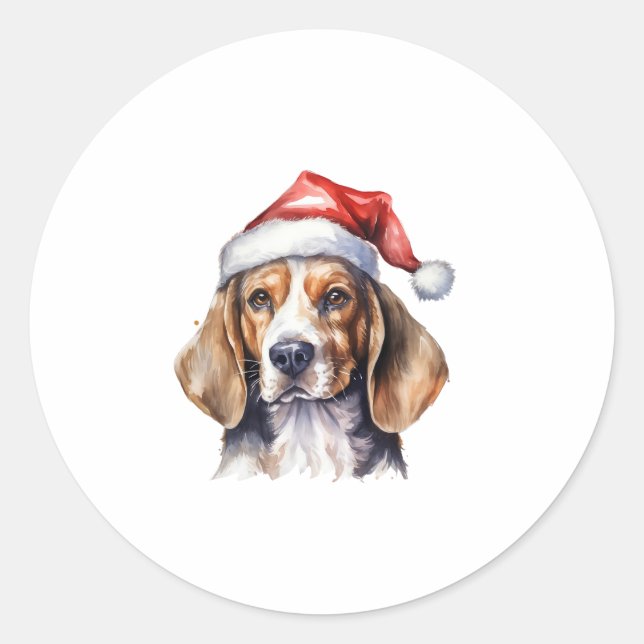 Adesivo Cão de Natal da Beagle (Frente)