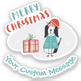 Adesivo Cão de Natal Personalizado