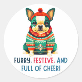 Adesivo Cão de Natal quente e Felpudo