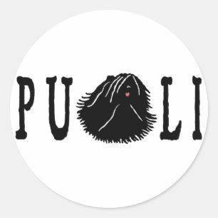Adesivo Cão de Puli com texto de Puli