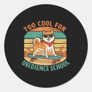Adesivo Cão de Skateboard Muito Descolado para a Escola de