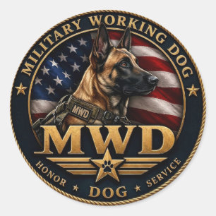 Adesivo Cão de Trabalho Militar Belgian Malinois
