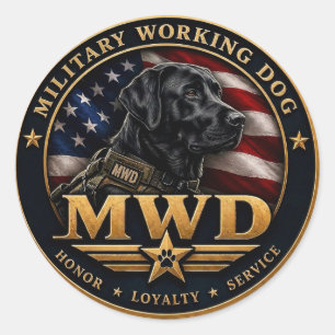 Adesivo Cão de Trabalho Militar CTM Labrador Preto