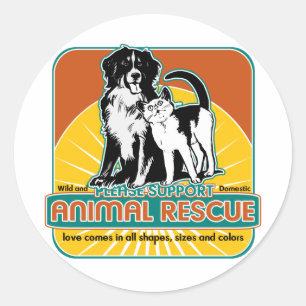 Adesivo Cão e gato animal do salvamento