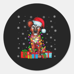 Adesivo Cão Feio Xmas Luz Santa Hat Ch Cão Selvagem Africa
