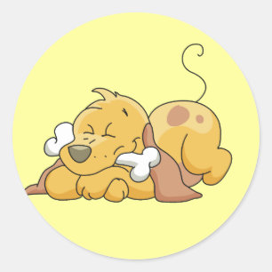 Adesivo Cão feliz com camiseta e presentes do osso