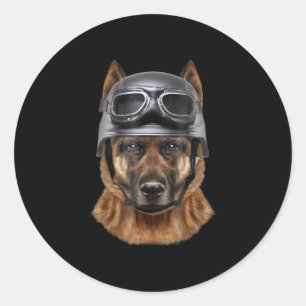 Adesivo Cão german shepherd, Biker No Capacete De Motocicl