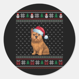Adesivo Cão Griffon Bruxelas Vestindo Santa Hat Ugly Xmas