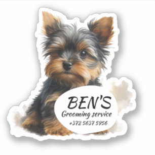 Adesivo Cão Groomer Service Pampered Cute Puppy Pet